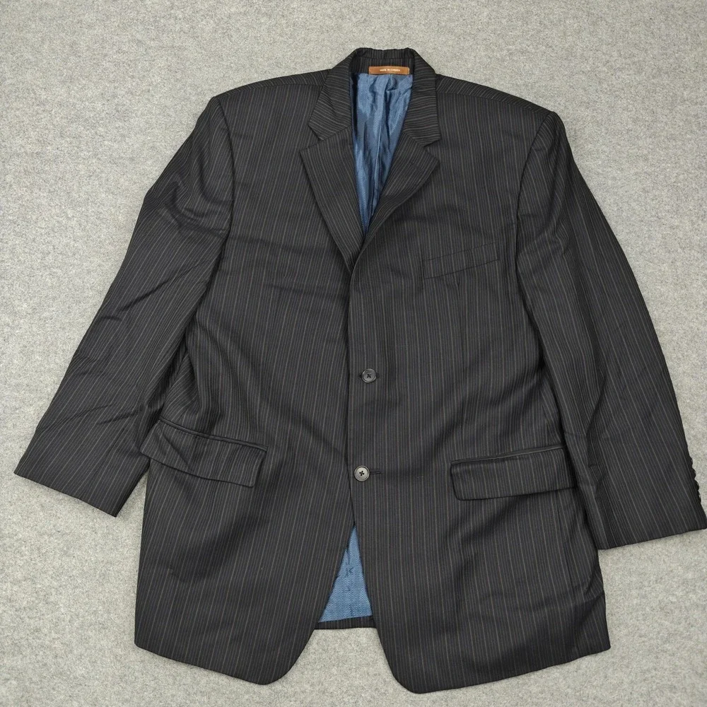 Michael Kors Suit Jacket Mens 44R Gray Pinstripe Wool Two Button Made In Canada